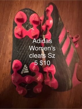 adidas Women’s Black and Pink Soccer Cleats